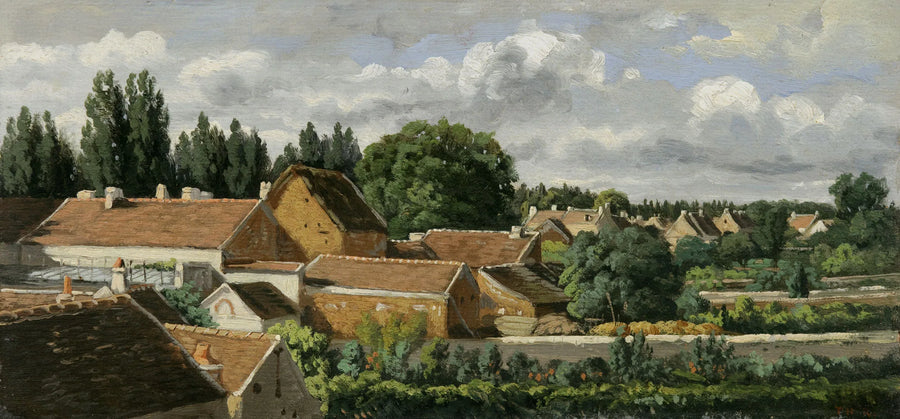 Village près de la rivière Moselle - Théodore Rousseau