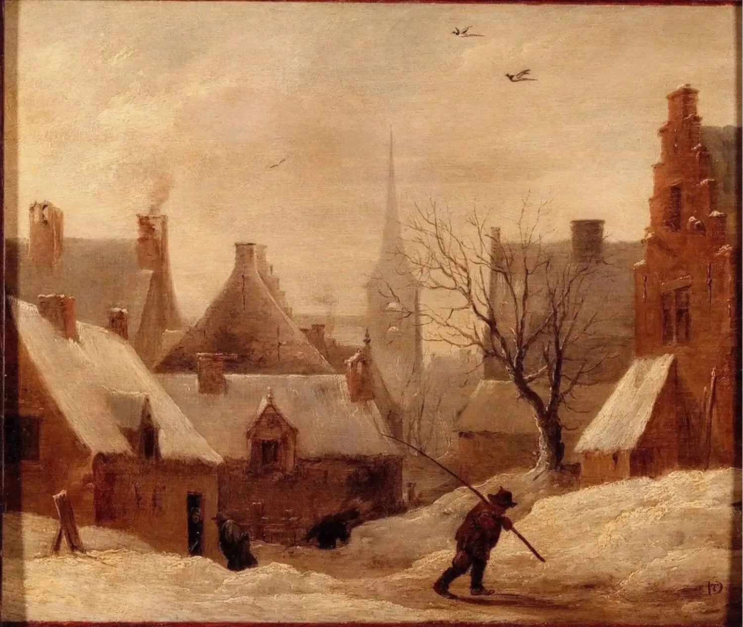 Village sous la neige - David Teniers le Jeune image 1 reproduction réalisée par Alpha Reproduction