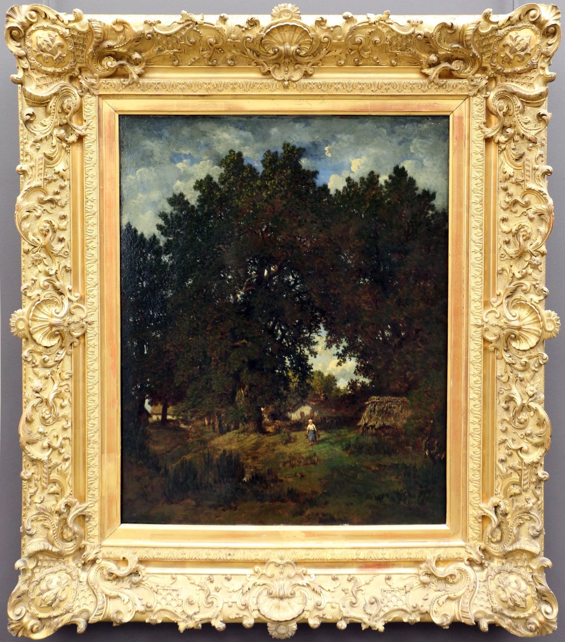 Village sous les arbres - Théodore Rousseau image 1 copie de tableau peinte à la main