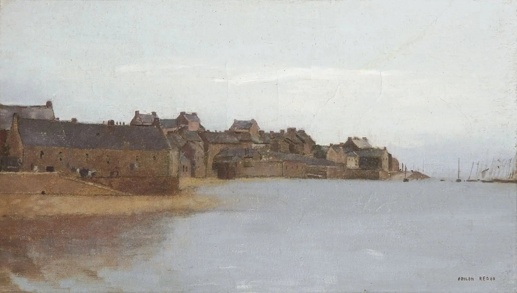 Village sur la côte de Bretagne - Odilon Redon image 1 reproduction d’œuvre d’art à l’huile