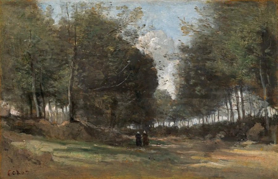 Ville d'Avray, allée sous bois - Jean-Baptiste Camille Corot image 1 copie de tableau peinte à la main