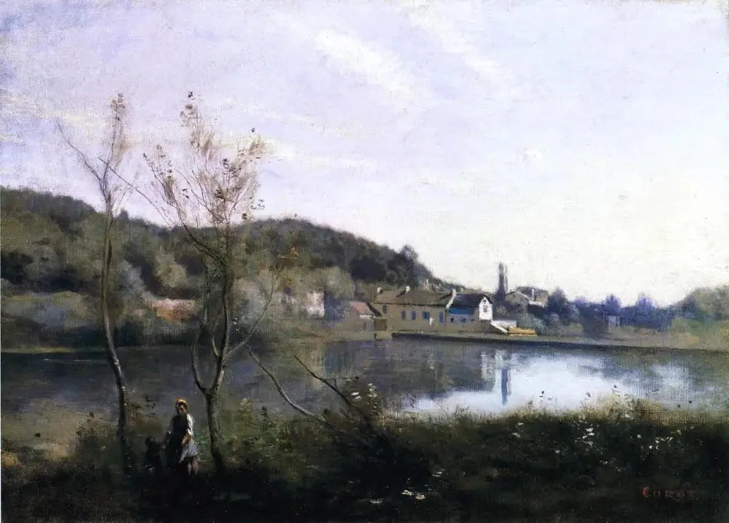 Ville-d'Avray, le grand étang et ses villas - Jean-Baptiste Camille Corot image 1 reproduction réalisée par Alpha Reproduction