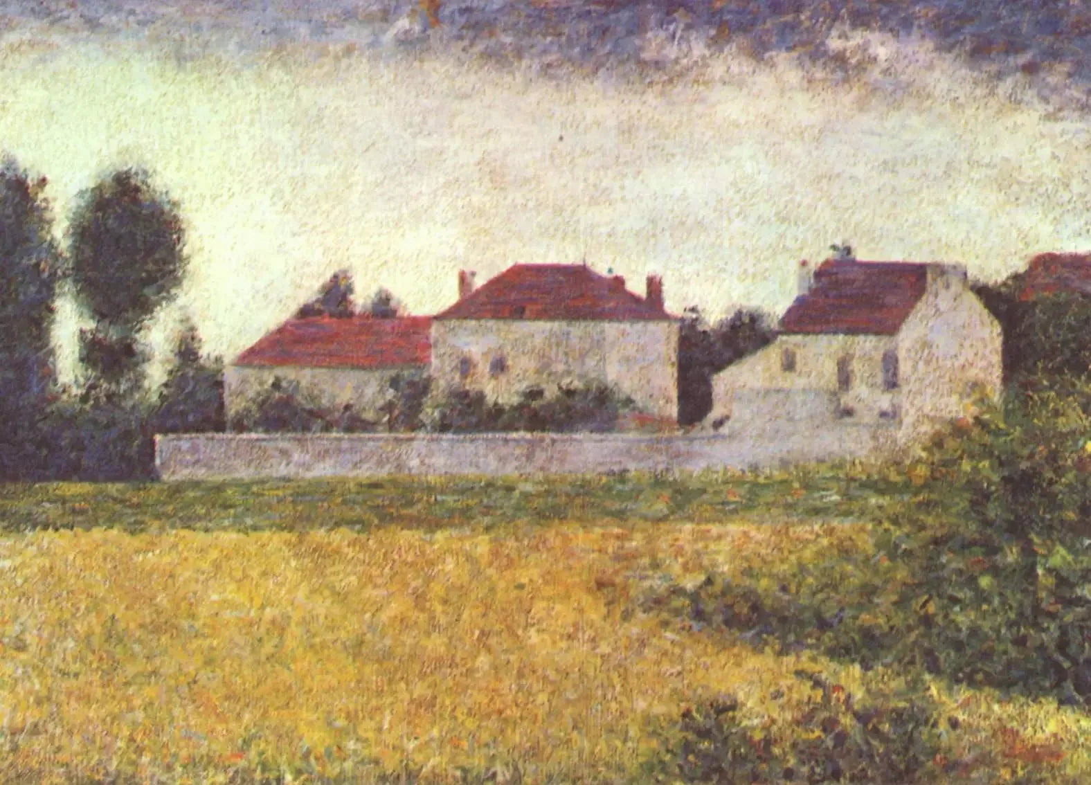 Ville d'Avray, maisons blanches - Georges Seurat image 1 reproduction d’œuvre d’art à l’huile