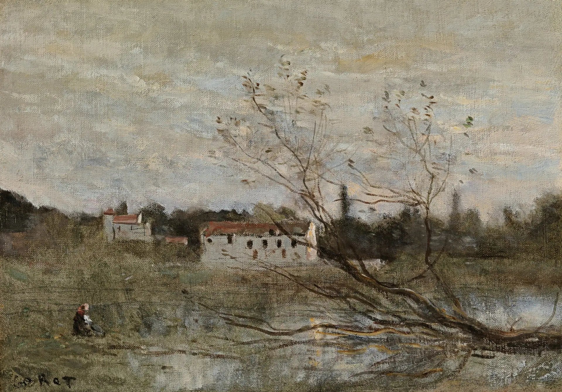 Ville d'Avray, un coin d'étang - Jean-Baptiste Camille Corot image 1 copie peinte à la main à l’huile