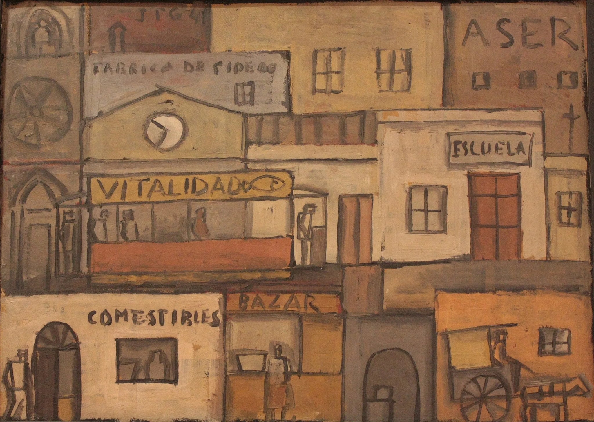 Ville - Joaquín Torres García image 1 reproduction de peinture à l’huile