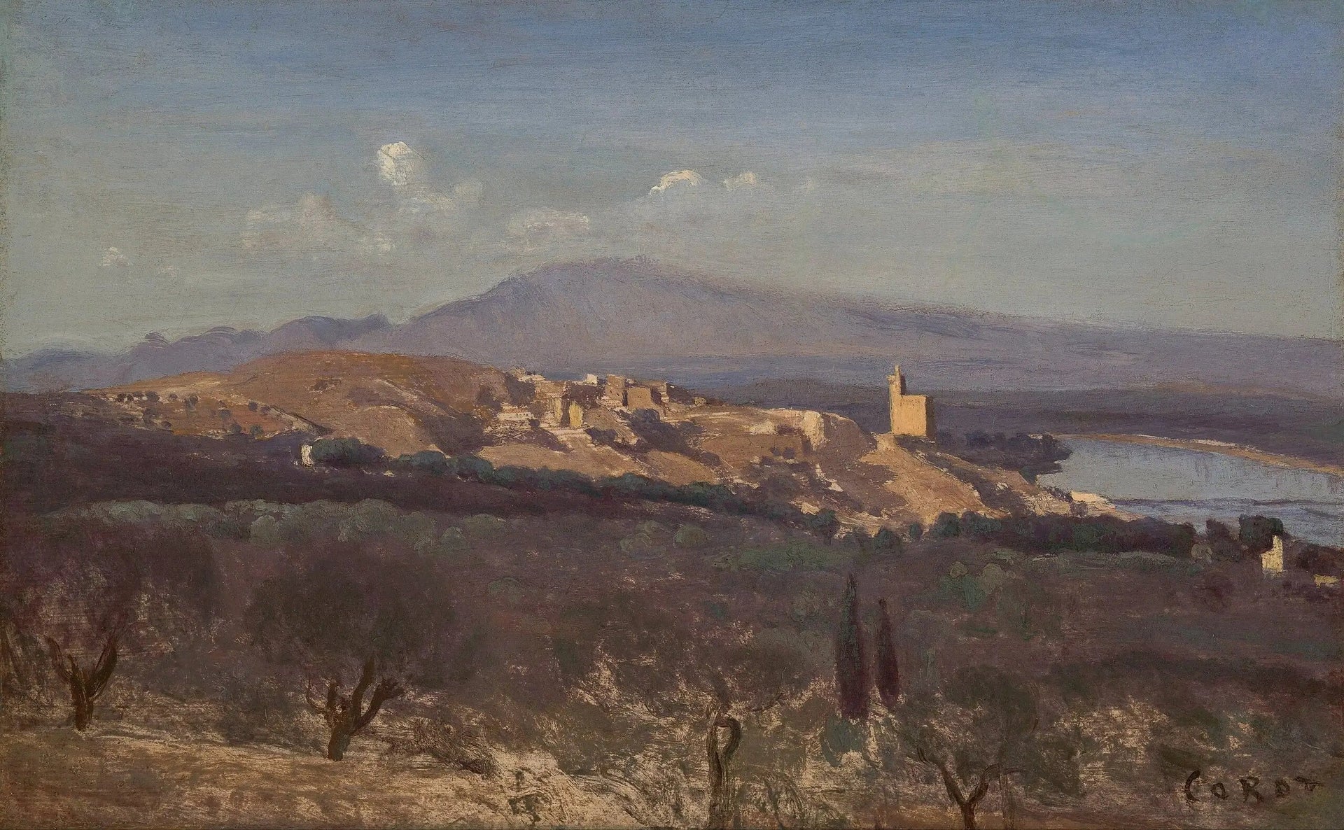 Villeneuve-lès-Avignon - Jean-Baptiste Camille Corot image 1 tableau peint à l’huile sur toile