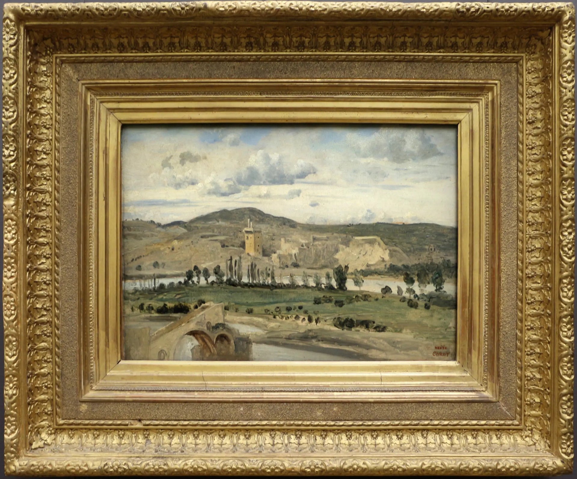Villeneuve-les-Avignon. La Tour Philippe le bel - Jean-Baptiste Camille Corot image 1 reproduction artisanale de tableau