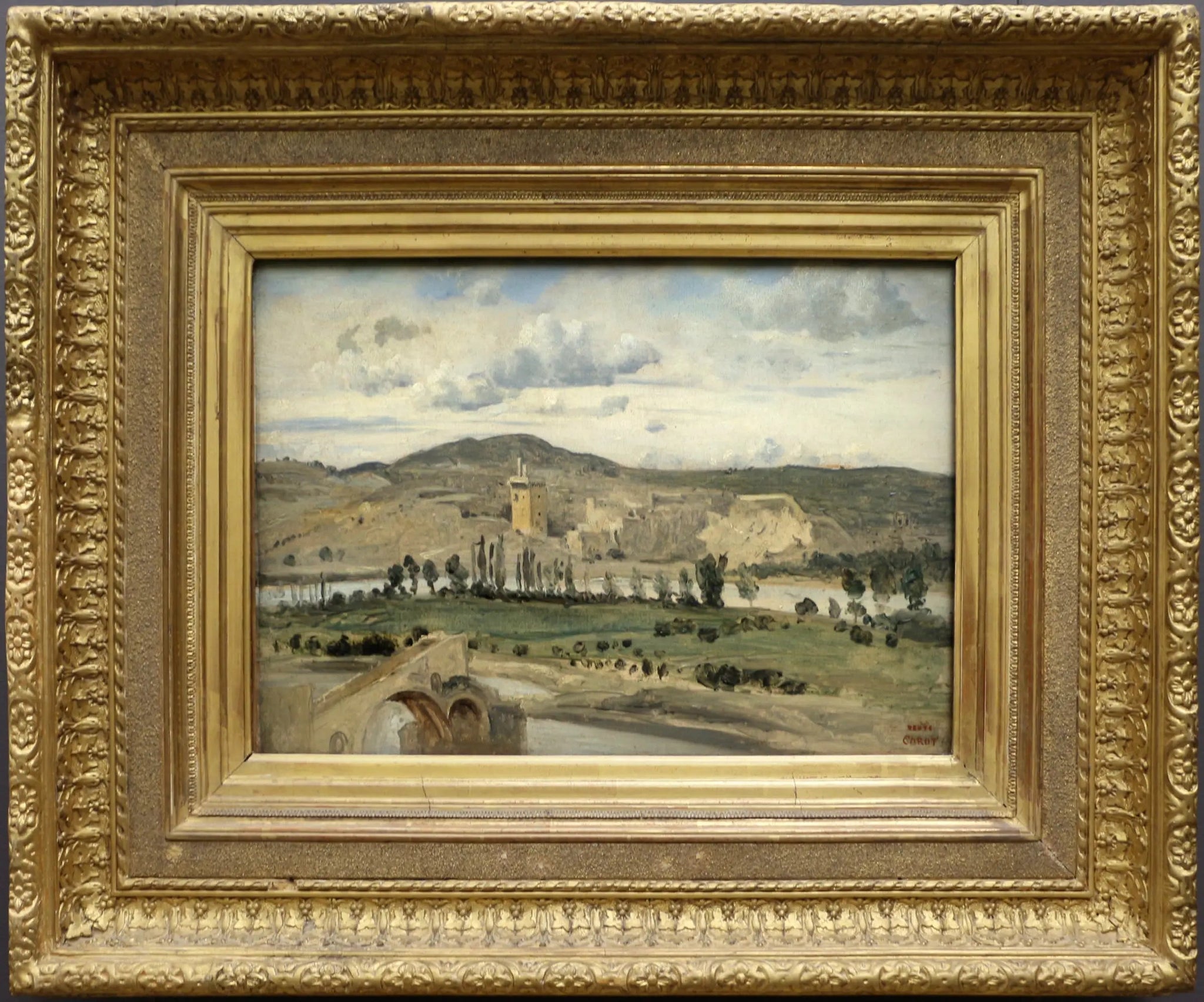 Villeneuve-les-Avignon. La Tour Philippe le bel - Jean-Baptiste Camille Corot image 1 reproduction artisanale de tableau