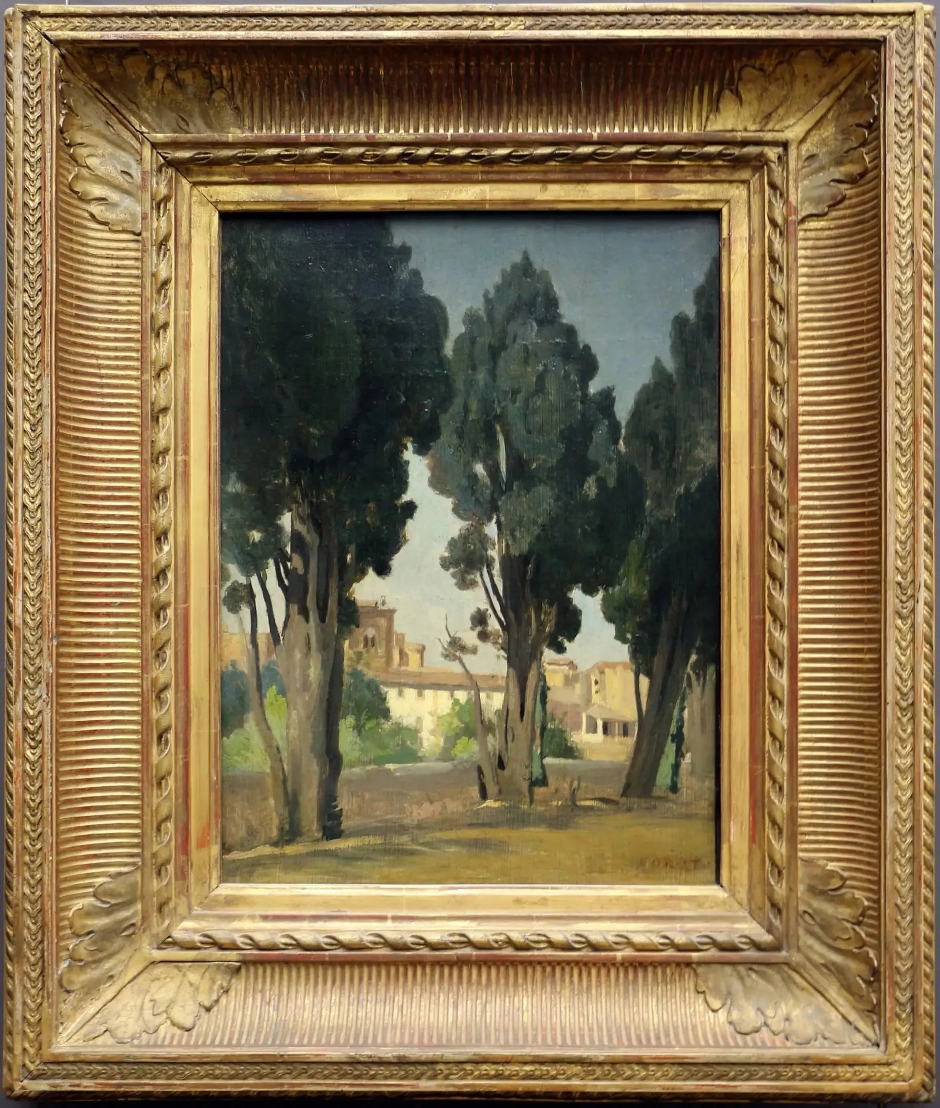 Villeneuve-les-Avignon. Terrasse du jardin de l'hospice - Jean-Baptiste Camille Corot image 1 copie peinte à la main à l’huile