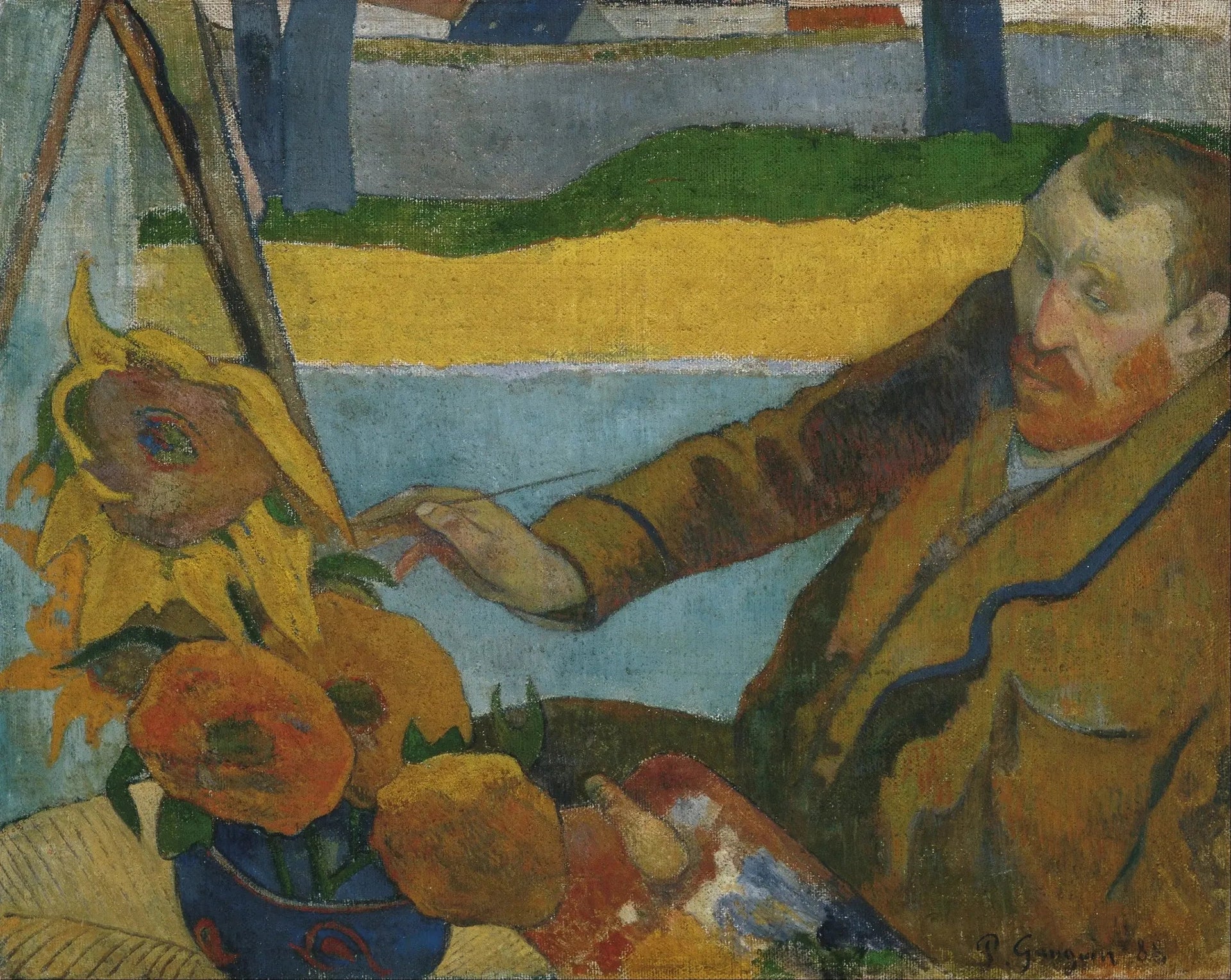 Vincent van Gogh peignant les tournesols - Paul Gauguin image 1 copie de tableau peinte à la main