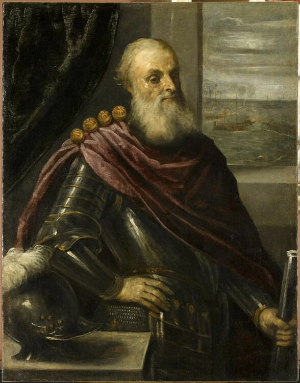 Vincenzo Cappello (1469-1541), amiral, diplomate et procurateur vénitien, dit à tort Portrait de Nicolo Cappello (1547-1613), petit-fils du précédent et gouverneur de galère en 1576 - Palma Giovane (Jacopo Palma, dit)