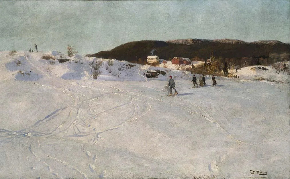 Vinter Vestre Aker - Frits Thaulow image 1 copie peinte à la main à l’huile