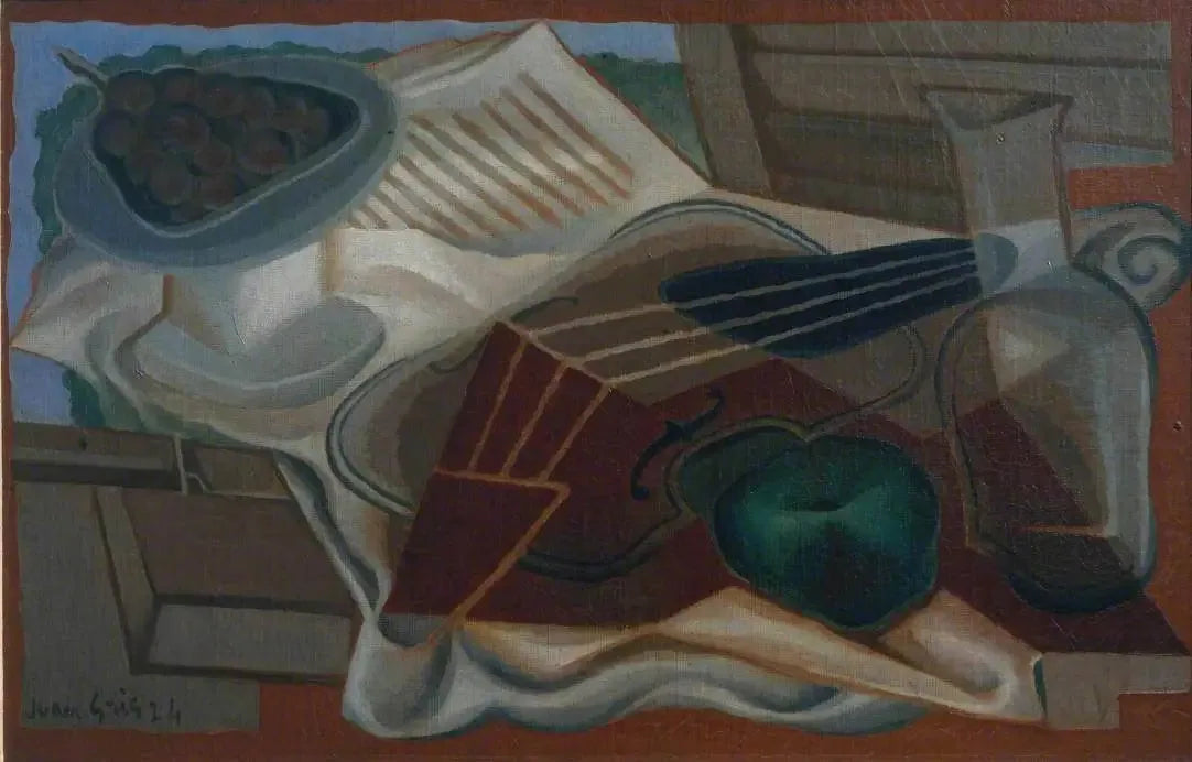 Violon et compotier - Juan Gris image 1 copie de tableau peinte à la main