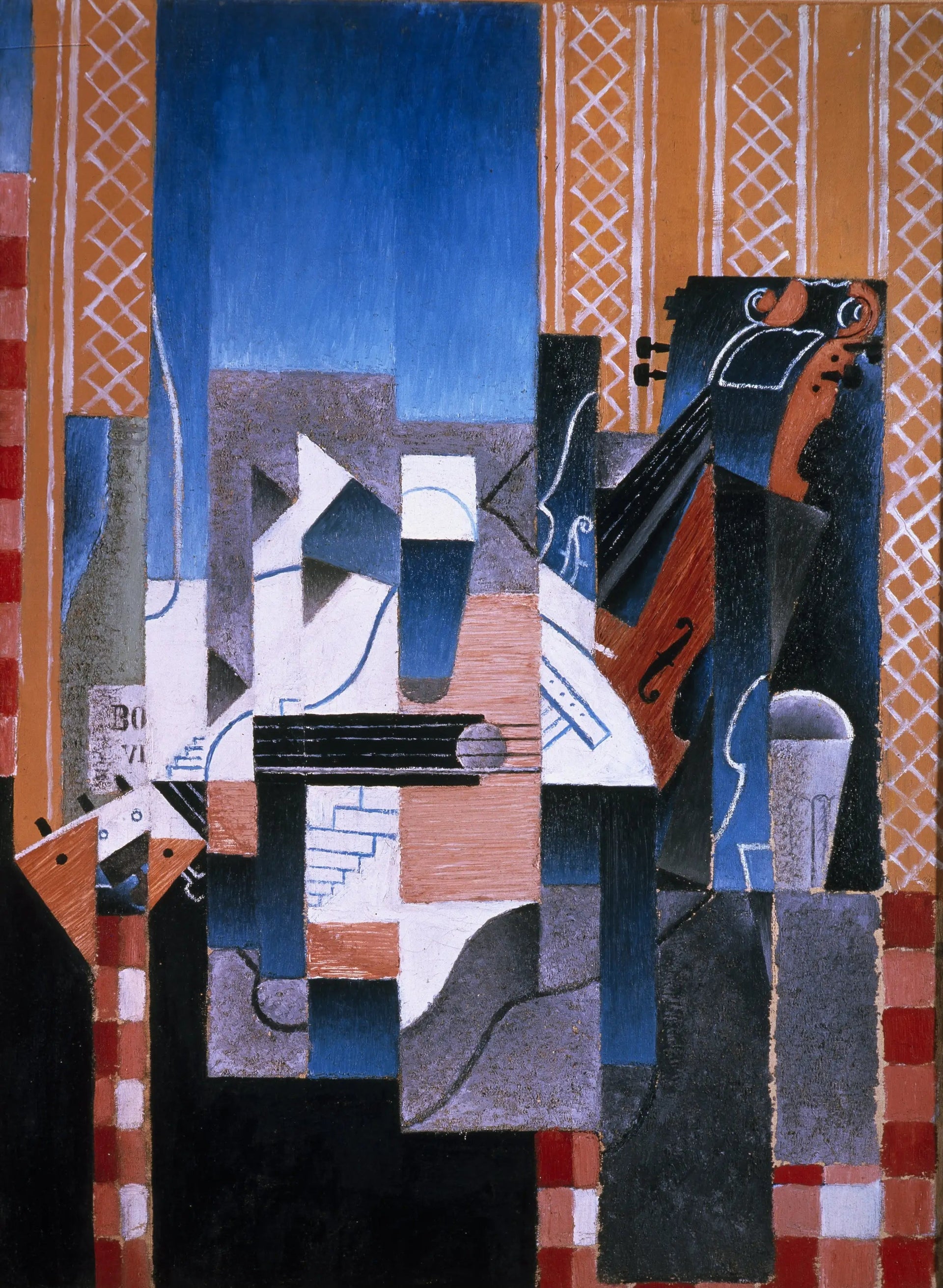 Violon et guitare - Juan Gris image 1 copie peinte à la main à l’huile