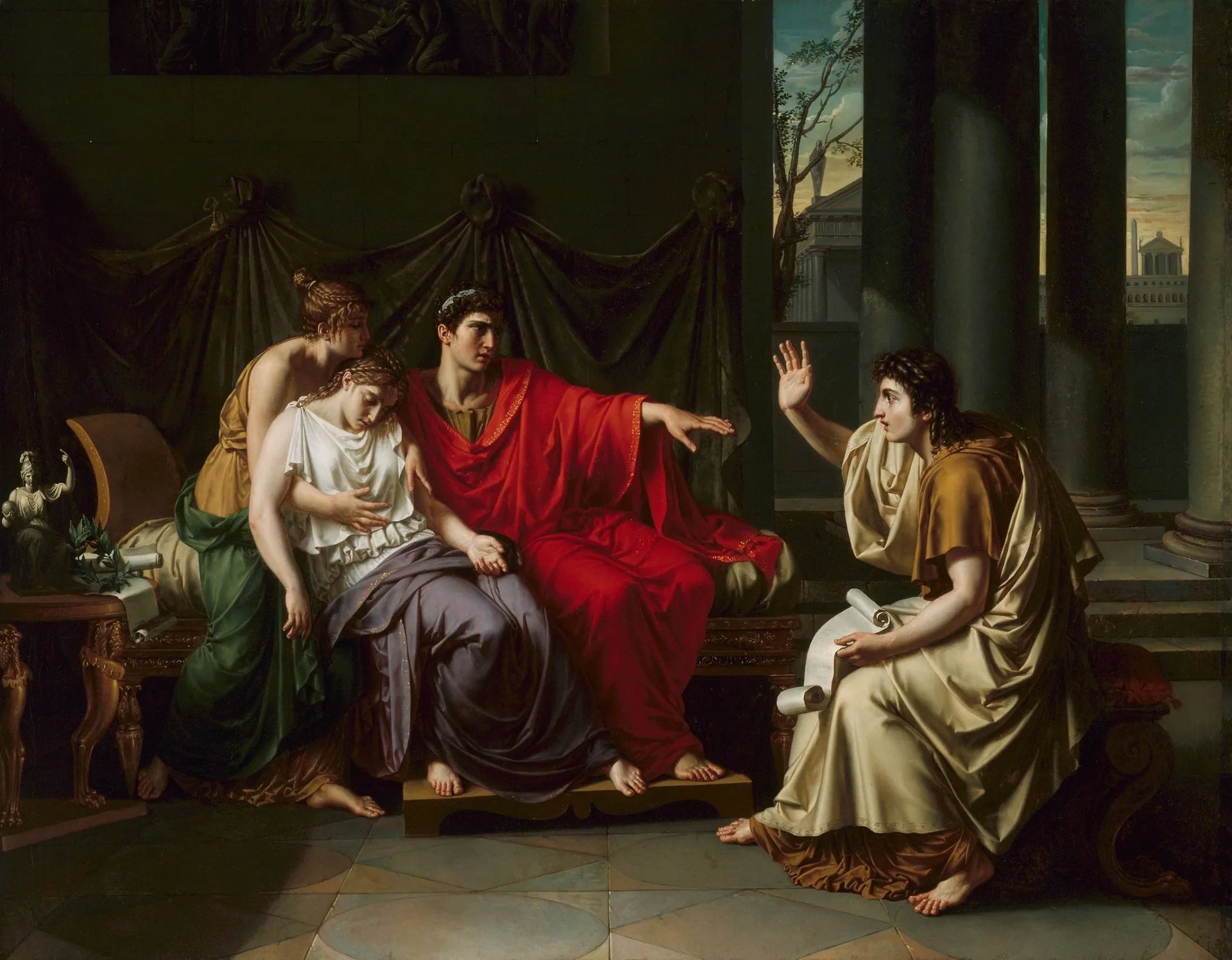 Virgile lisant l'« Énéide » à Auguste, Octavie et Livie - Jean-Baptiste Wicar image 1 reproduction artisanale de tableau