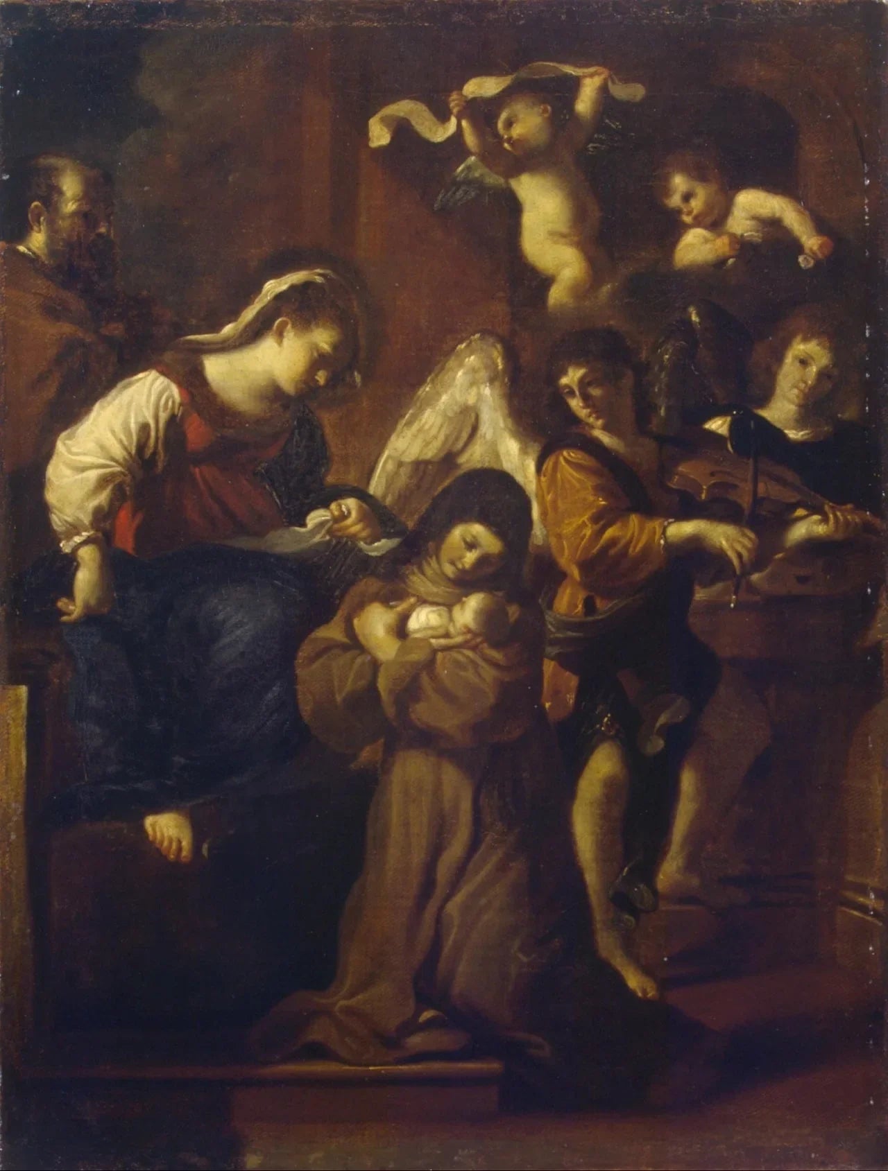 Vision de Sainte Claire - Guercino image 1 copie de tableau peinte à la main