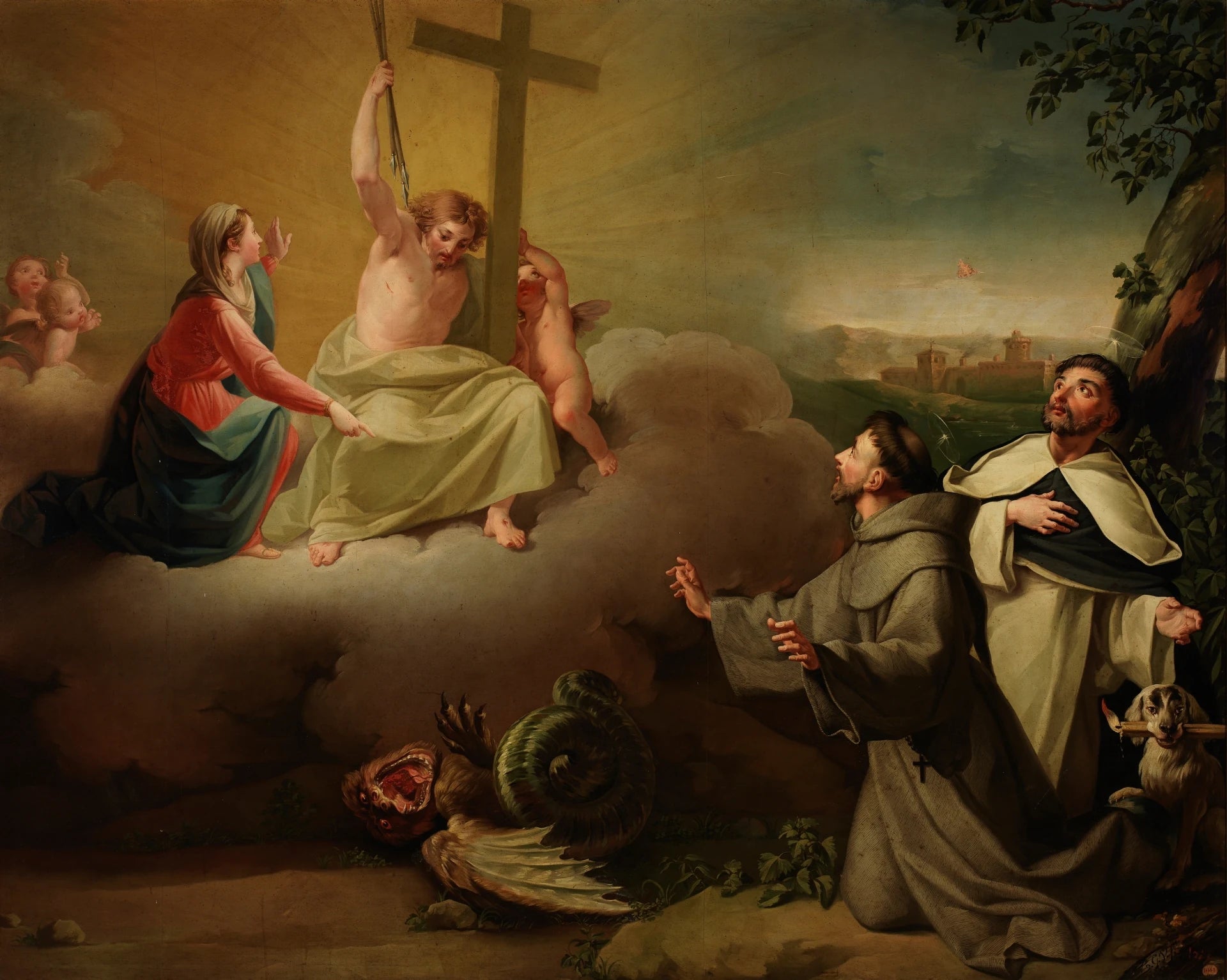 Vision de San Francisco et Santo Domingo de Guzmán - Zacarías González Velázquez
