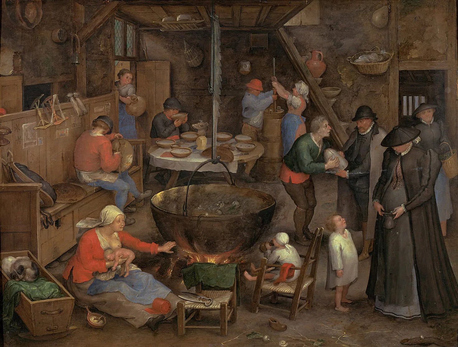 Visite à la ferme - Jan Brueghel l'Ancien image 1 tableau peint à l’huile sur toile