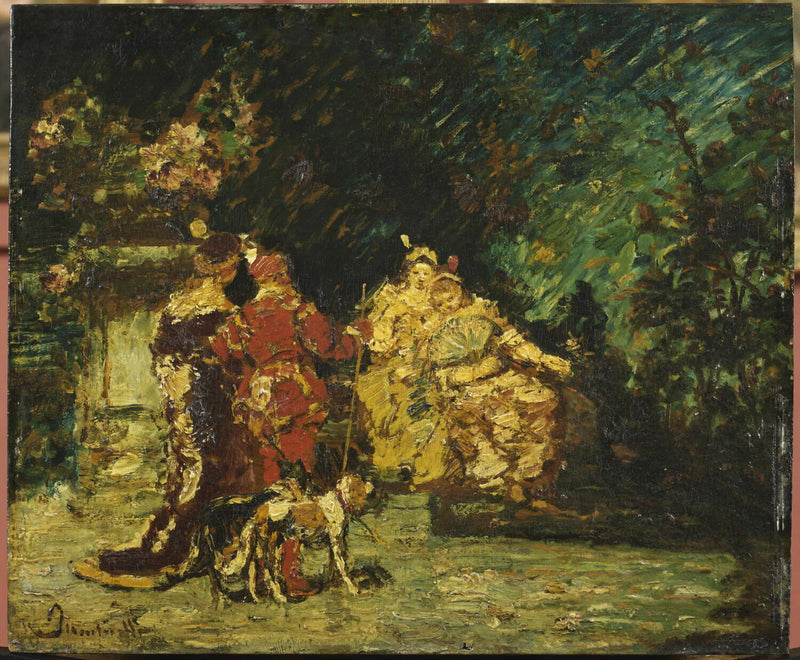 La Visite - Adolphe Joseph Monticelli
