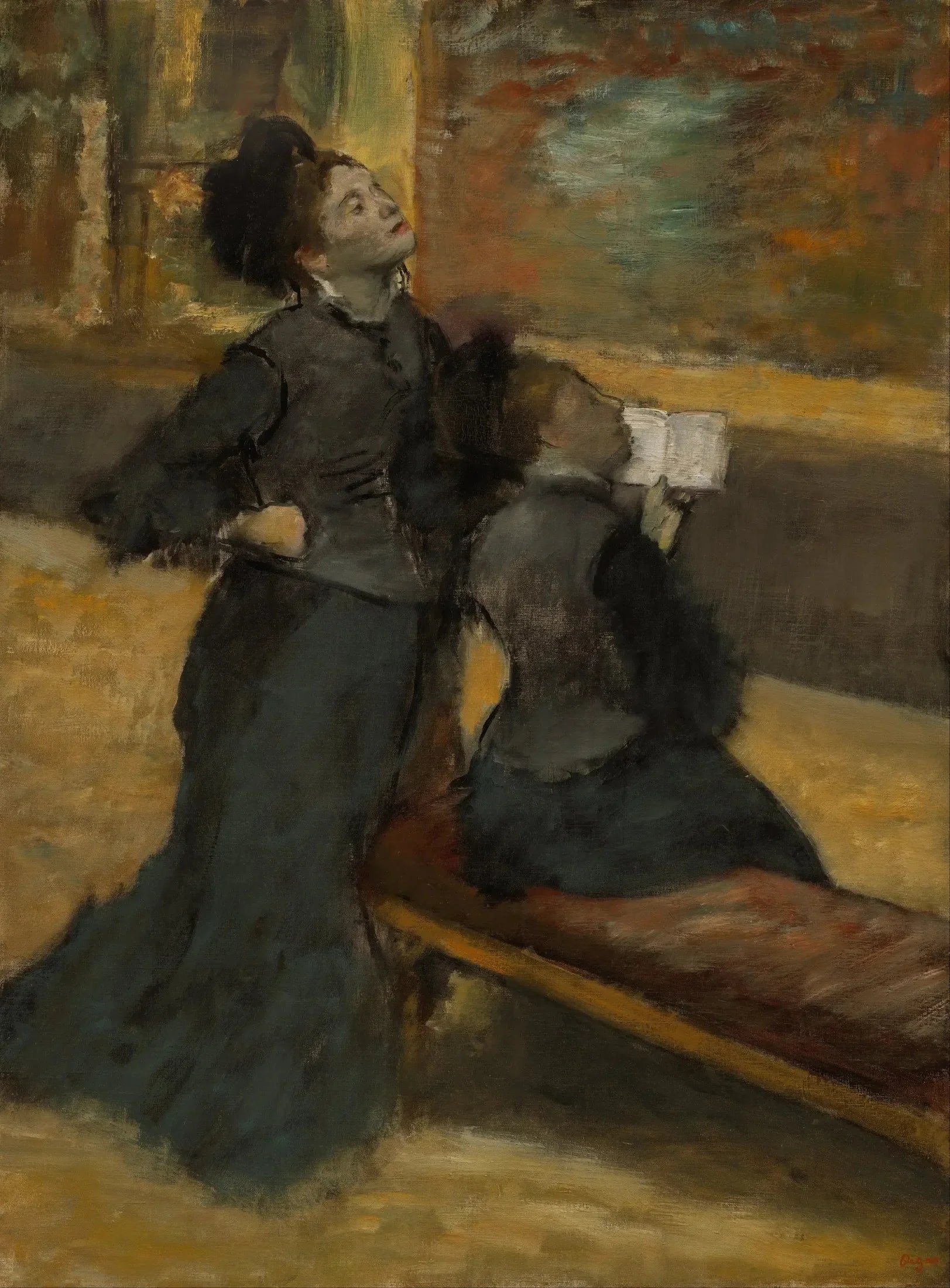 Visite d'un musée - Edgar Degas image 1 copie de tableau peinte à la main