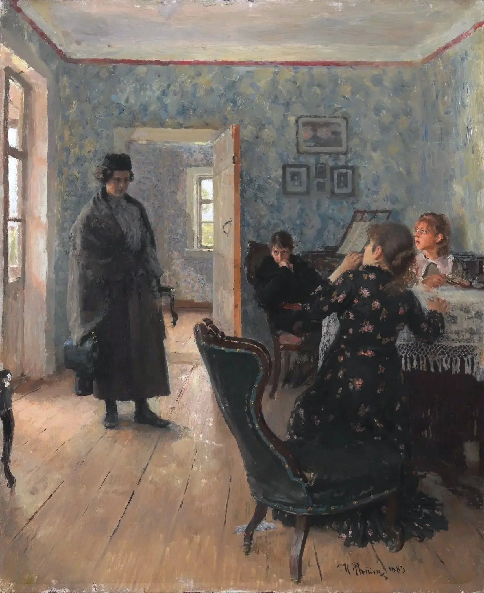 Visite inattendue - Ilya Repin image 1 reproduction artisanale de tableau