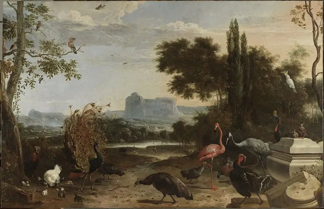 Vogelpark - Melchior de Hondecoeter image 1 reproduction d’œuvre d’art à l’huile