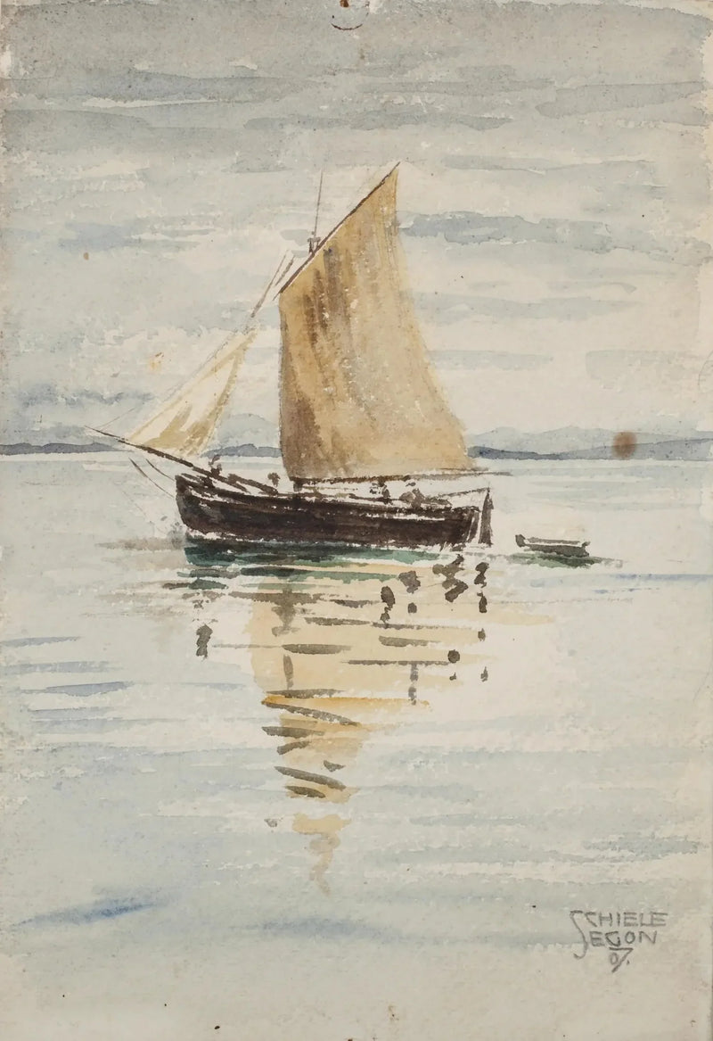 Voilier avec reflets - Egon Schiele