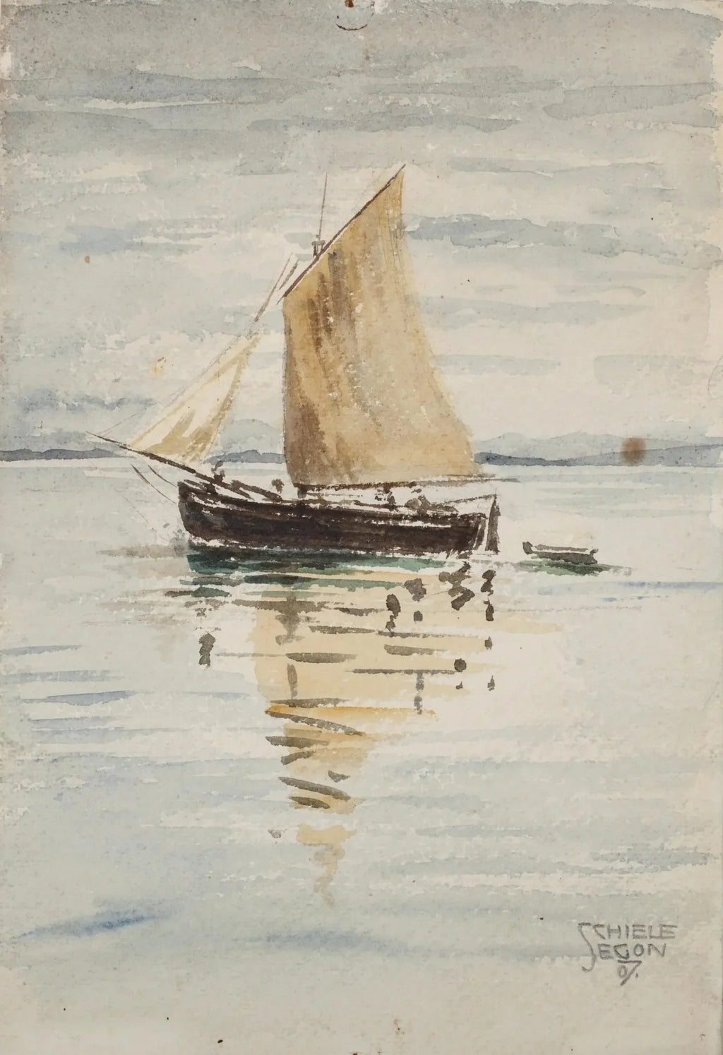 Voilier avec reflets - Egon Schiele image 2 copie de tableau peinte à la main