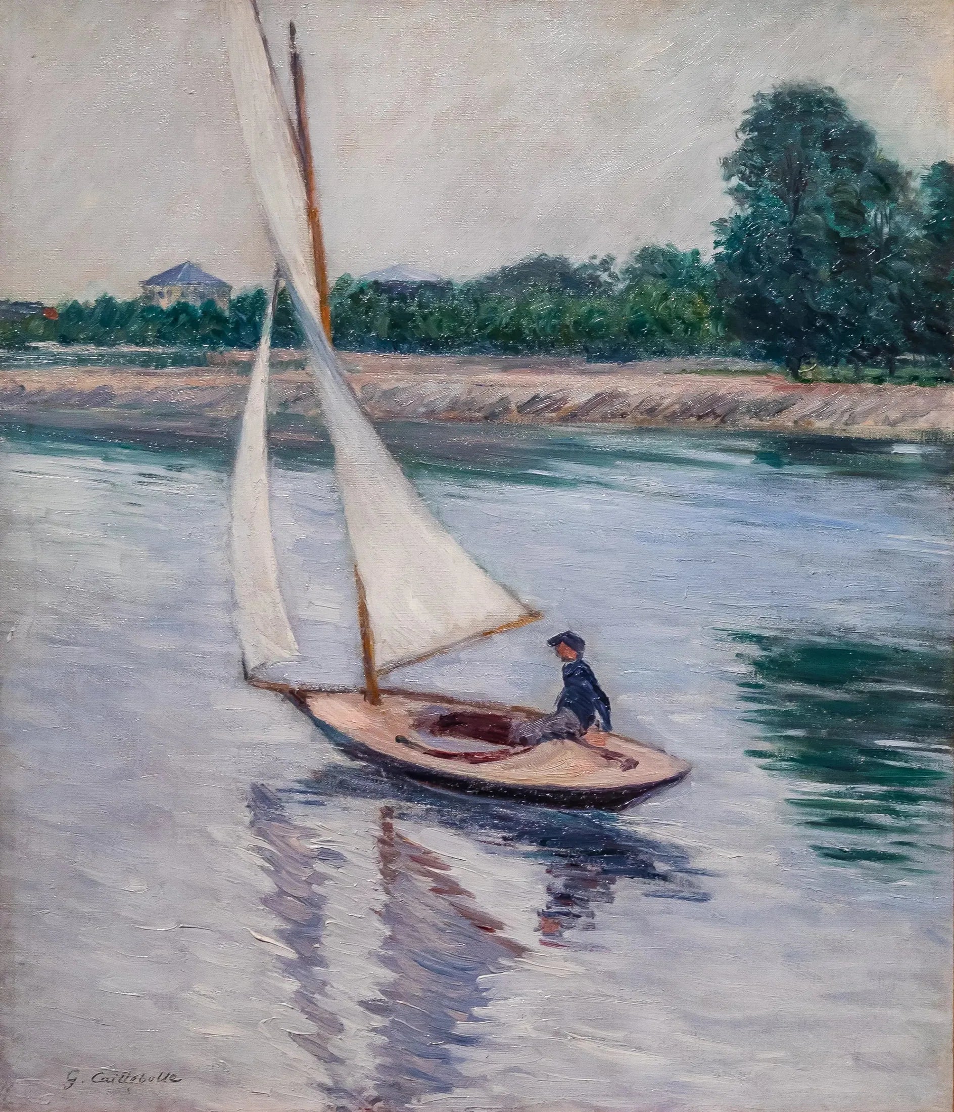 Voilier sur la Seine à Argenteuil - Gustave Caillebotte image 1 copie de tableau peinte à la main