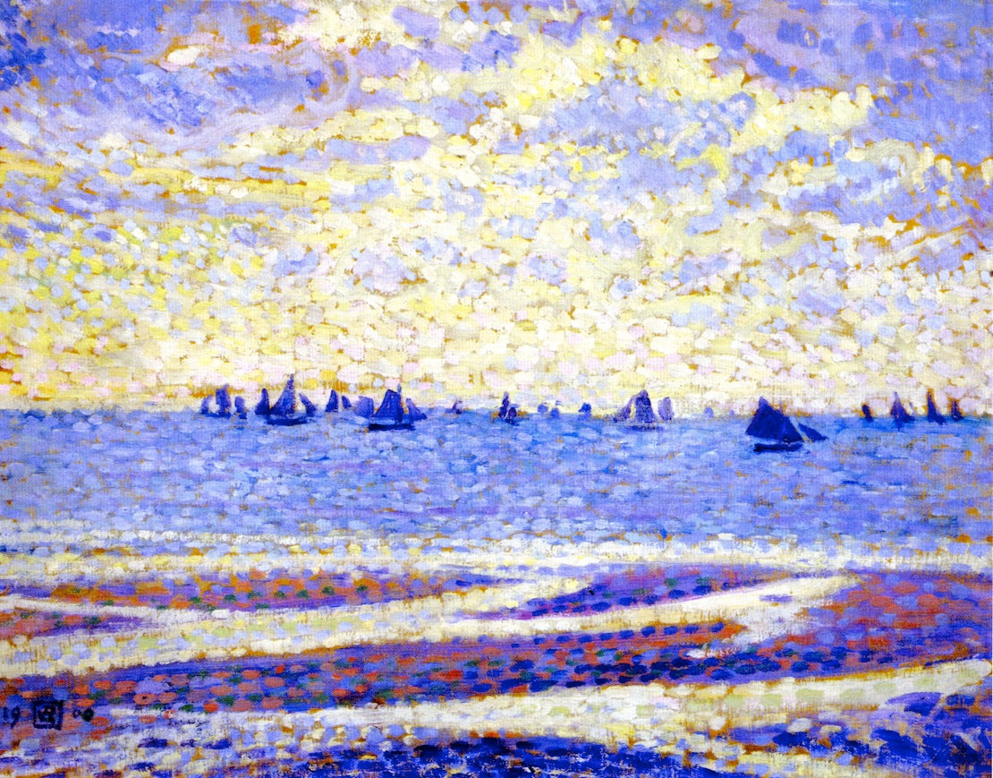 Voiliers sur la mer - Théo van Rysselberghe image 1 copie peinte à la main à l’huile