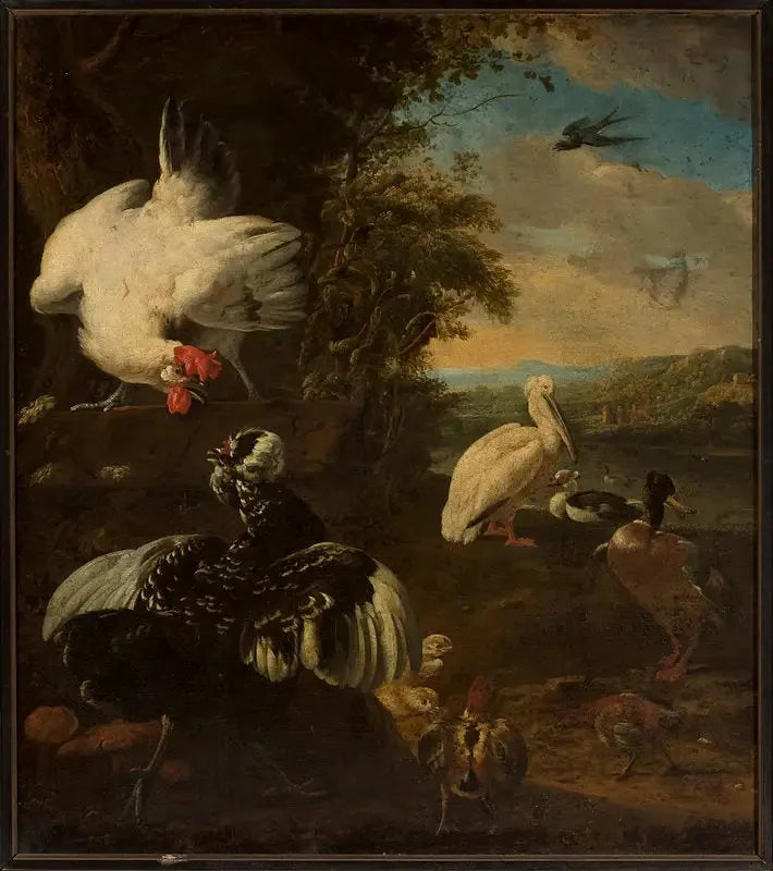 volailles domestiques - Melchior de Hondecoeter image 1 reproduction d’œuvre d’art à l’huile