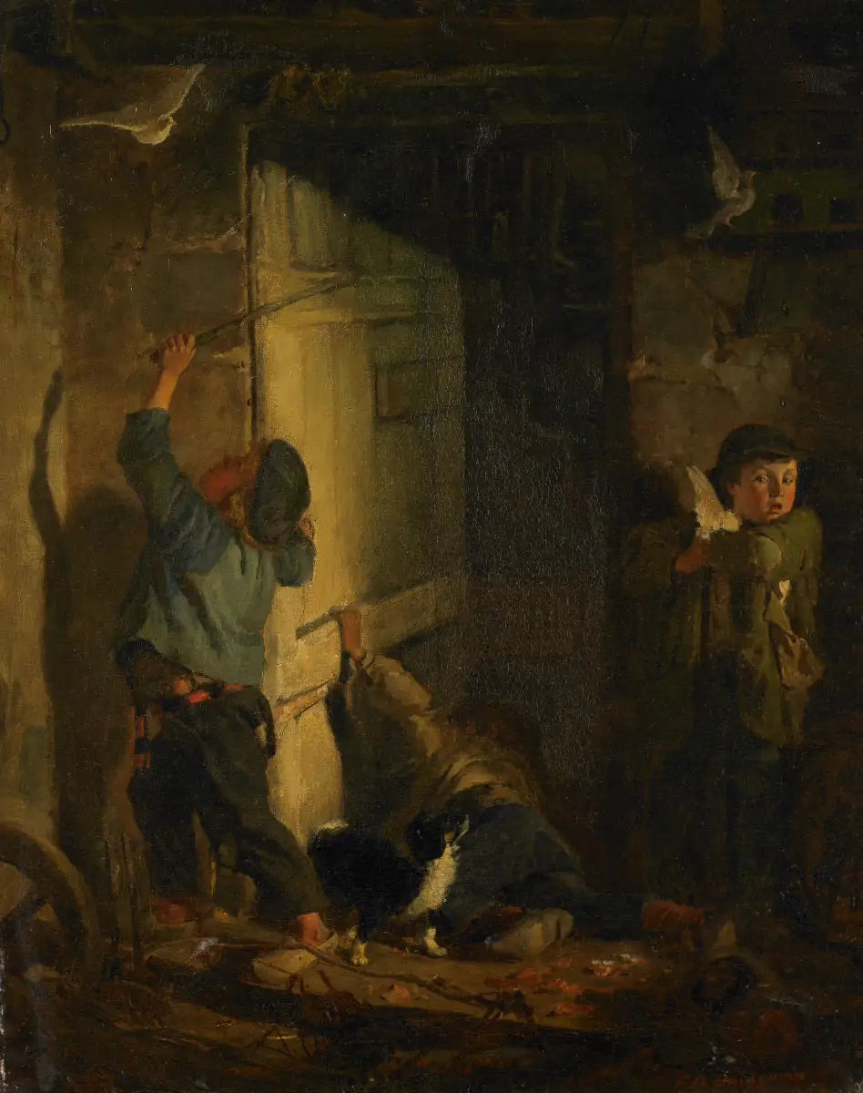 Voler le perchoir du pigeon - Frederick Arthur Bridgman image 1 copie peinte à la main à l’huile