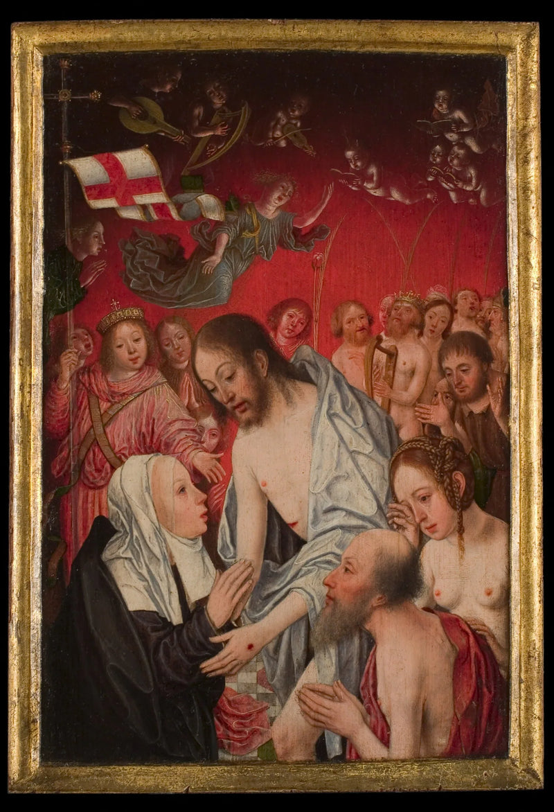 Volet d'un diptyque représentant l'apparition du Christ devant Marie - Jan Mostaert