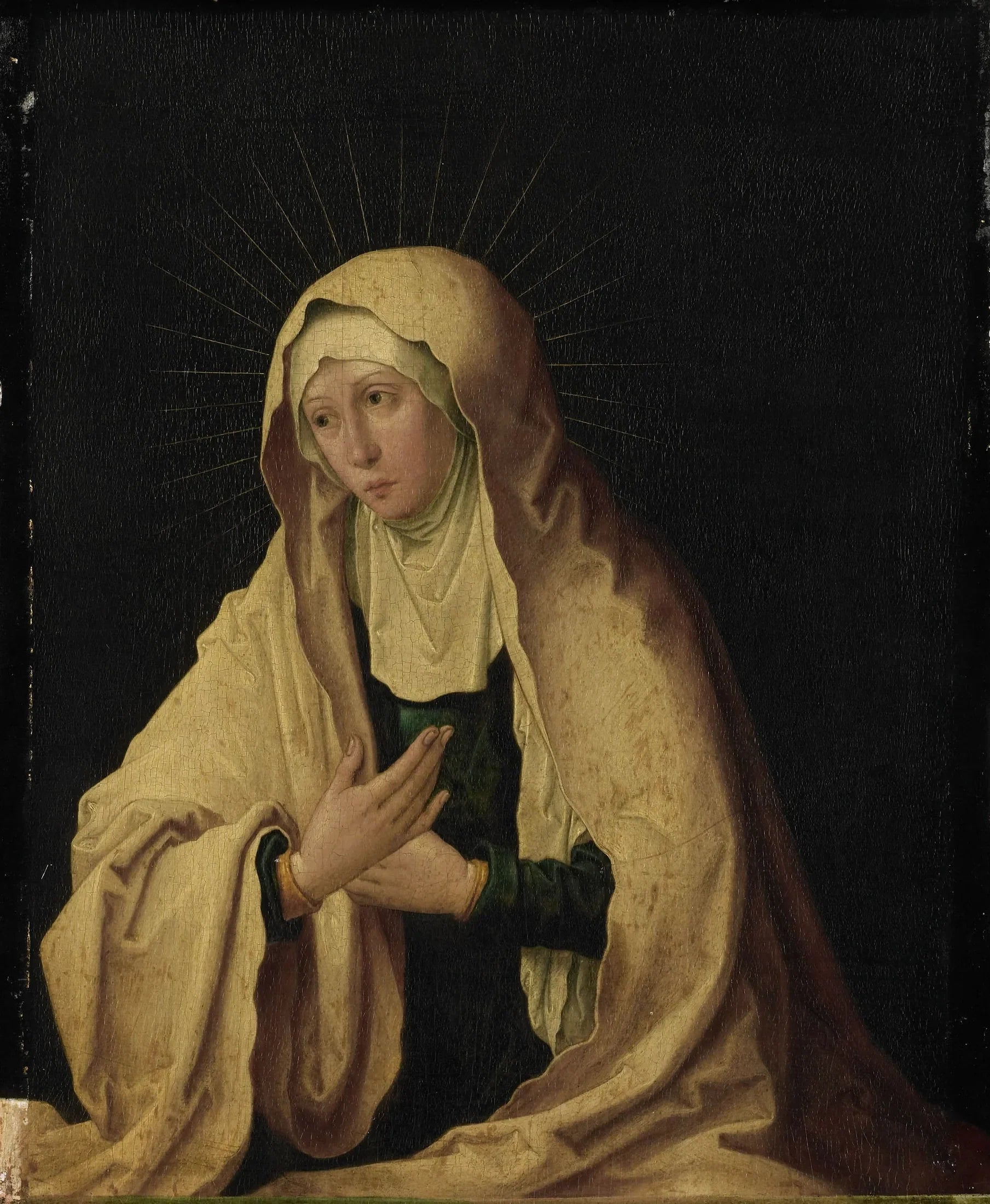 Volet intérieur droit d'un diptyque représentant la Vierge en Mater Dolorosa - Lucas van Leyden image 1 copie de tableau peinte à la main
