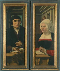Volets latéraux du Triptyque de Norfolk : portraits des donateurs - Jan Gossaert image 1 reproduction artisanale de tableau