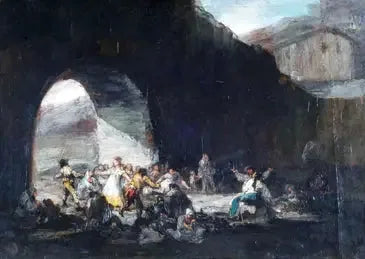Volksfest unter einer Brücke - Francisco de Goya