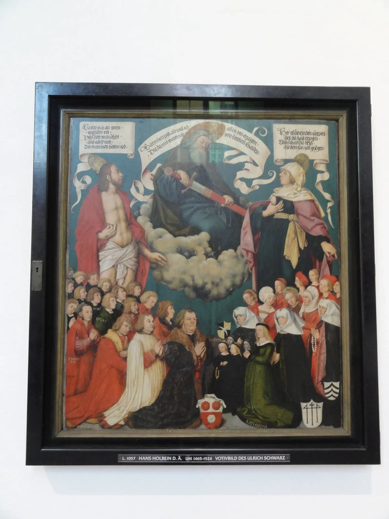 Votivbild des Ulrich Schwarz: Christus und Maria als Fürbitter vor Gottvater - Hans Holbein the Elder