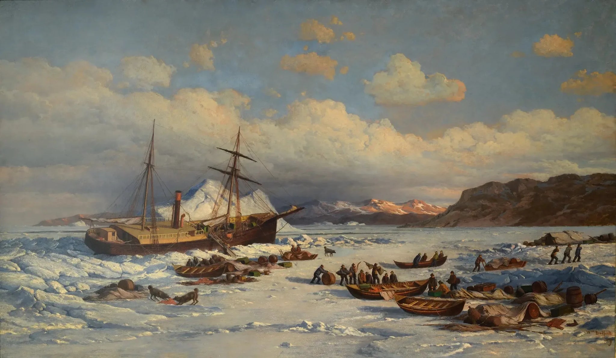 Voyage du Polaris - William Bradford image 1 reproduction artisanale de tableau