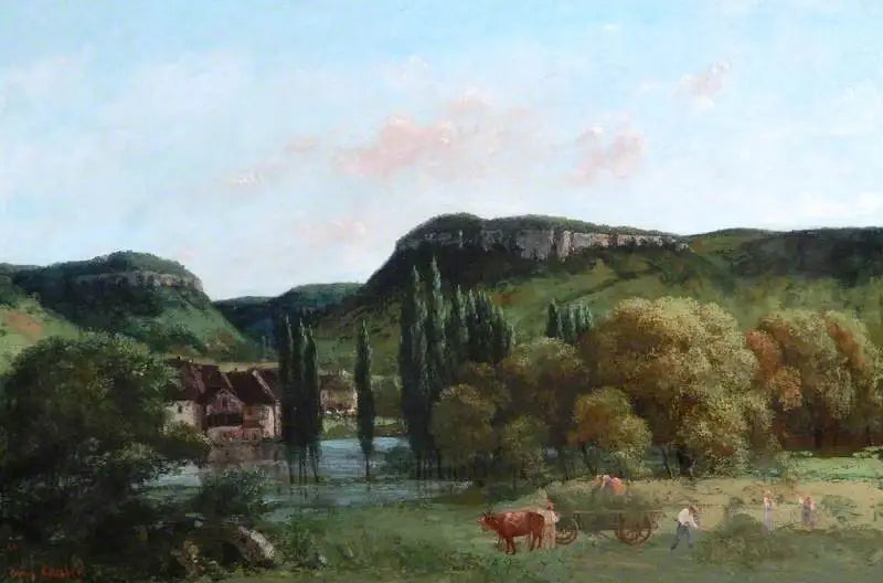 Vue à Ornans - Gustave Courbet image 1 copie peinte à la main à l’huile