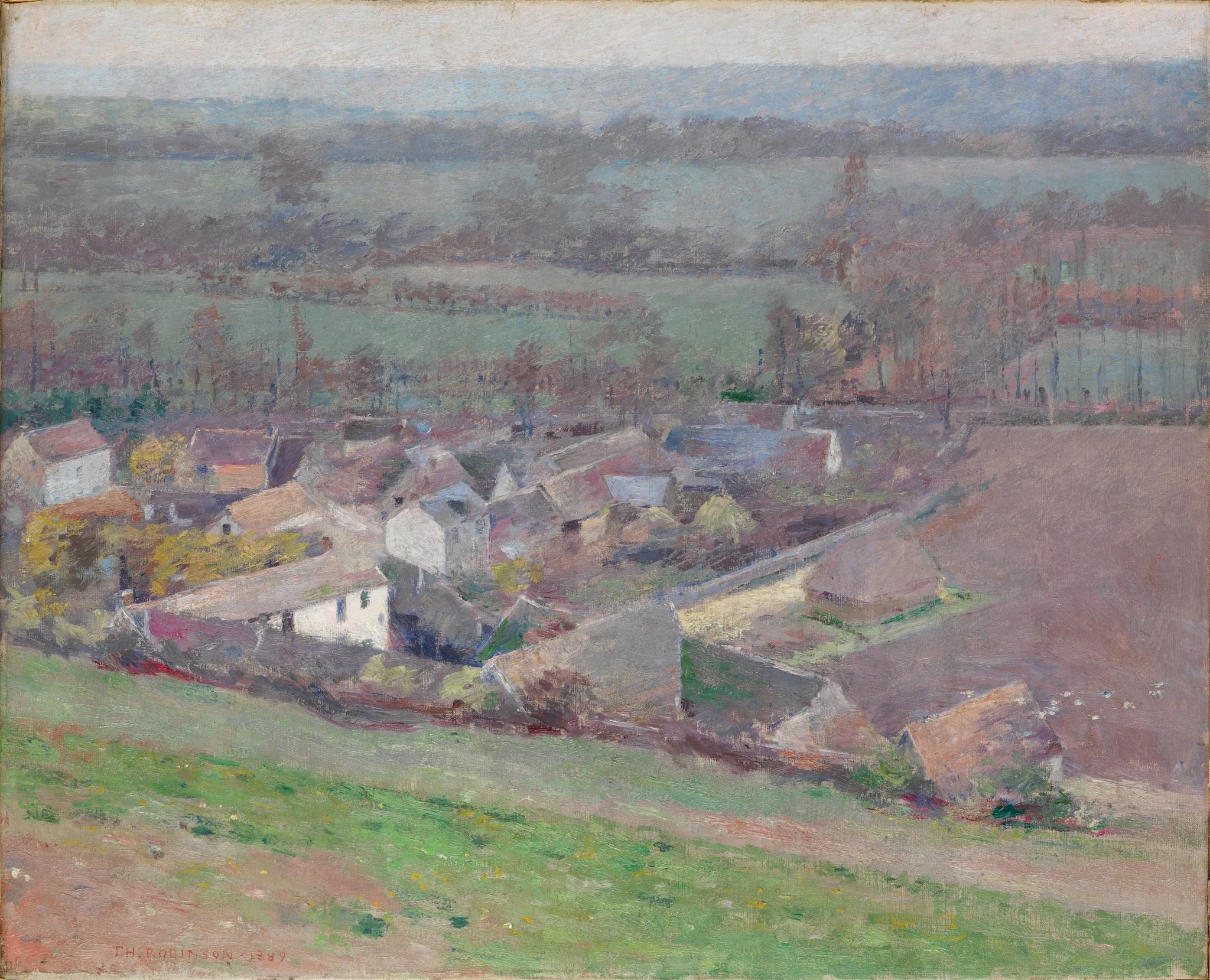 Vue à vol d'oiseau - Theodore Robinson image 1 copie peinte à la main à l’huile