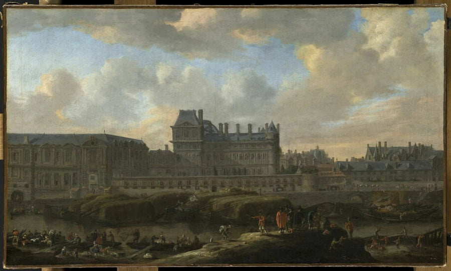 Vue de l'ancien Louvre depuis la Seine, avant les agrandissements entrepris sous Louis XIV (1654-1715) - Reinier Nooms