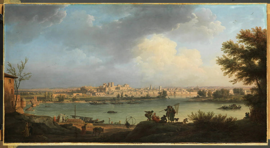 Vue d'Avignon depuis la rive droite du Rhône, près de Villeneuve - Claude-Joseph Vernet