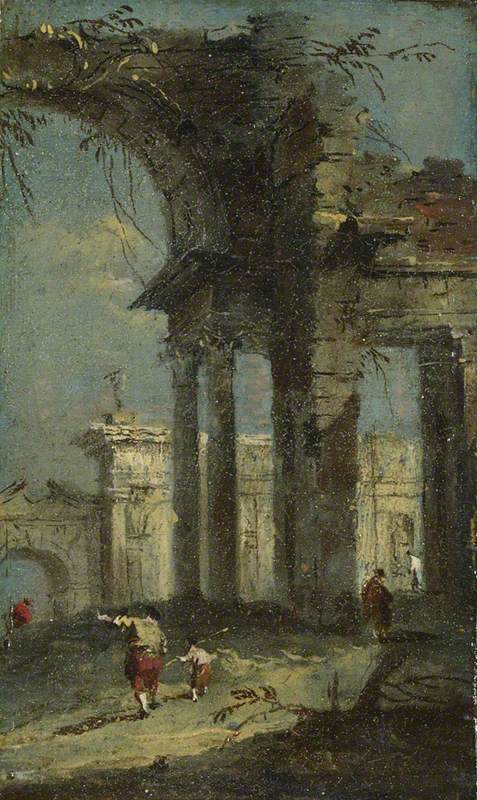 Vue Caprice avec ruines - Francesco Guardi image 1 copie peinte à la main à l’huile