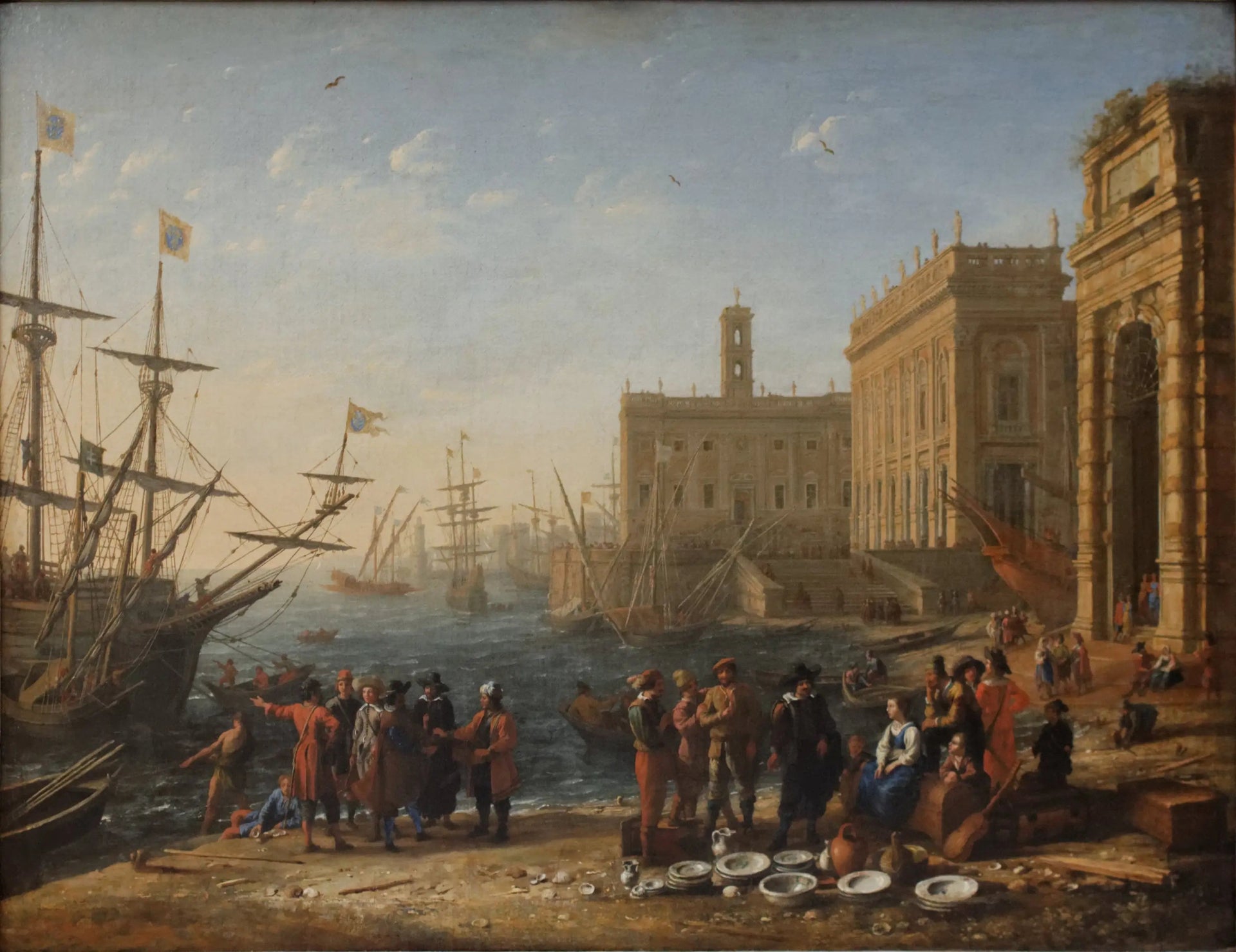 Vue d'un port avec le Capitole - Claude Lorrain image 1 reproduction réalisée par Alpha Reproduction