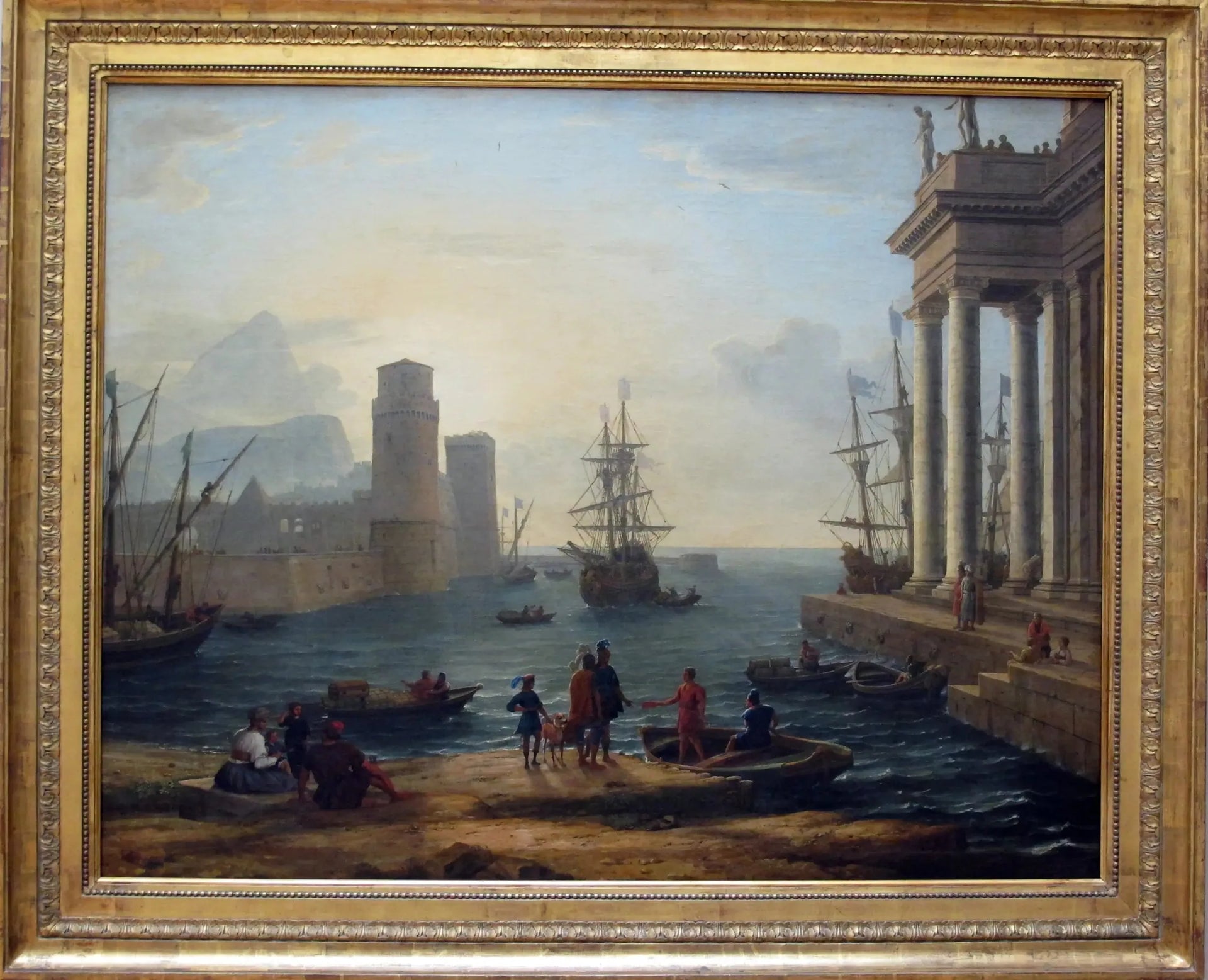 Vue d'un port de mer, effet de brume - Claude Lorrain image 1 copie peinte à la main à l’huile