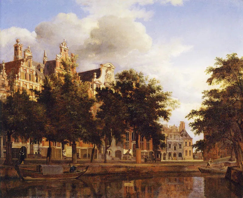 Vue d'un quai d'Amsterdam - Adriaen van de Velde image 1 tableau peint à l’huile sur toile