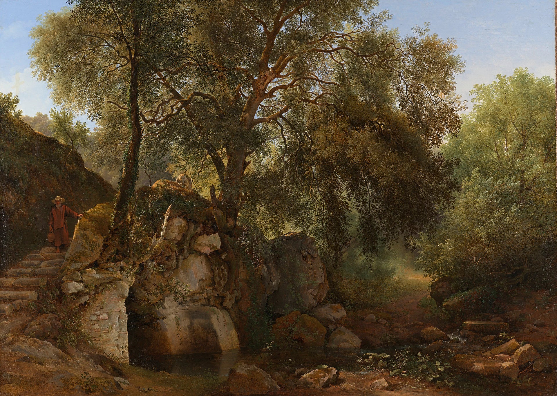Vue dans le parc de la Villa Chigi près d'Ariccia - Abraham Teerlink