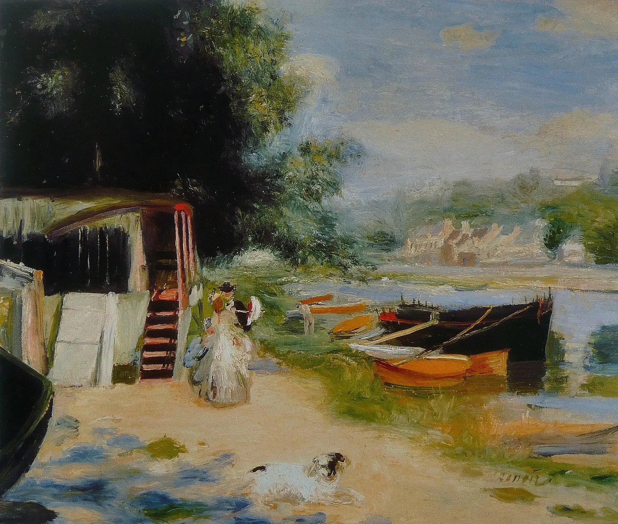 Vue de Bougival - Pierre-Auguste Renoir image 1 copie peinte à la main à l’huile