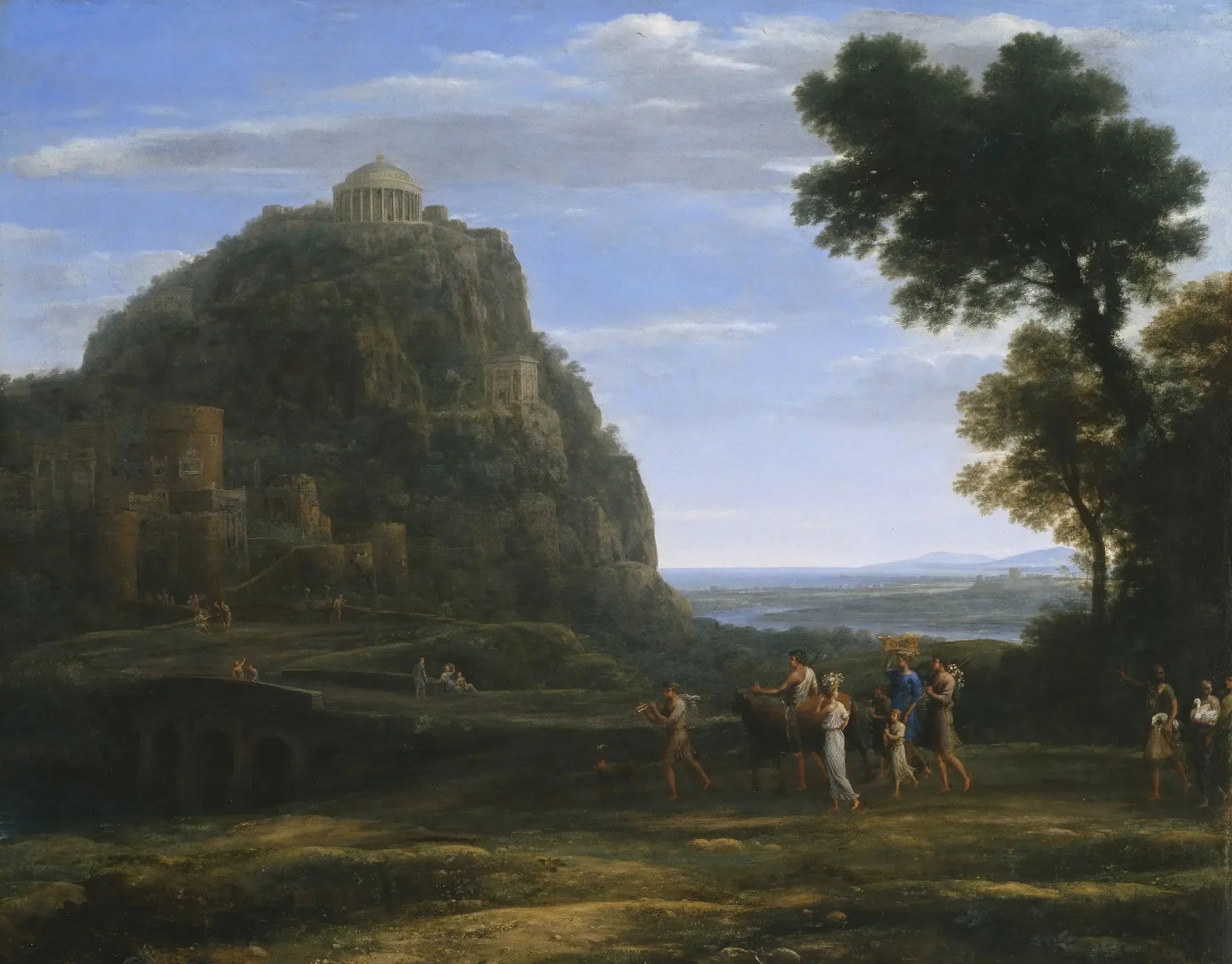 Vue de Delphes avec une procession - Claude Lorrain image 1 reproduction d’œuvre d’art à l’huile