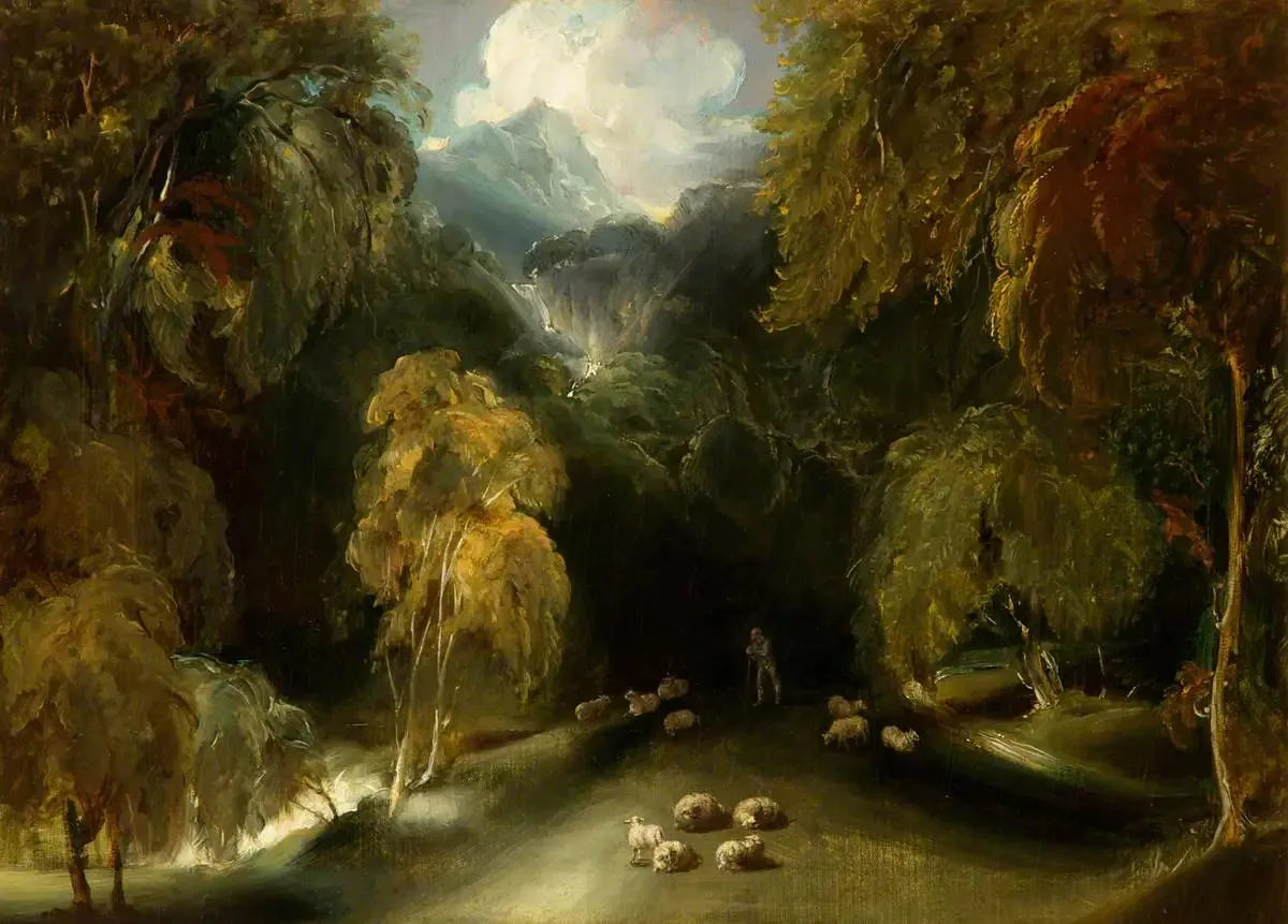 Vue de Dovedale, en direction de Thorpe Cloud - Thomas Lawrence image 1 copie de tableau peinte à la main